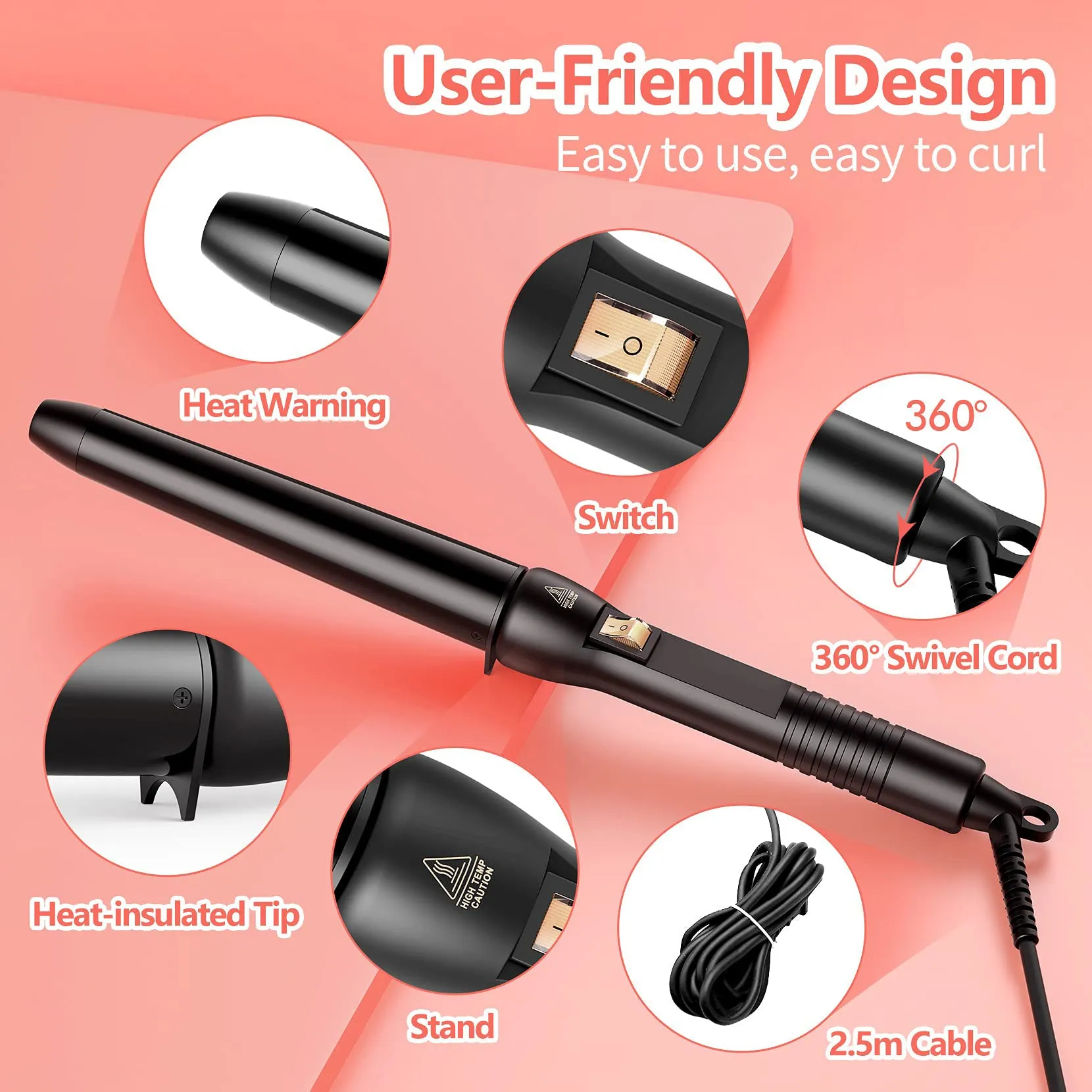 068AB 2 IN 1 Curling Wand (EU ONLY)