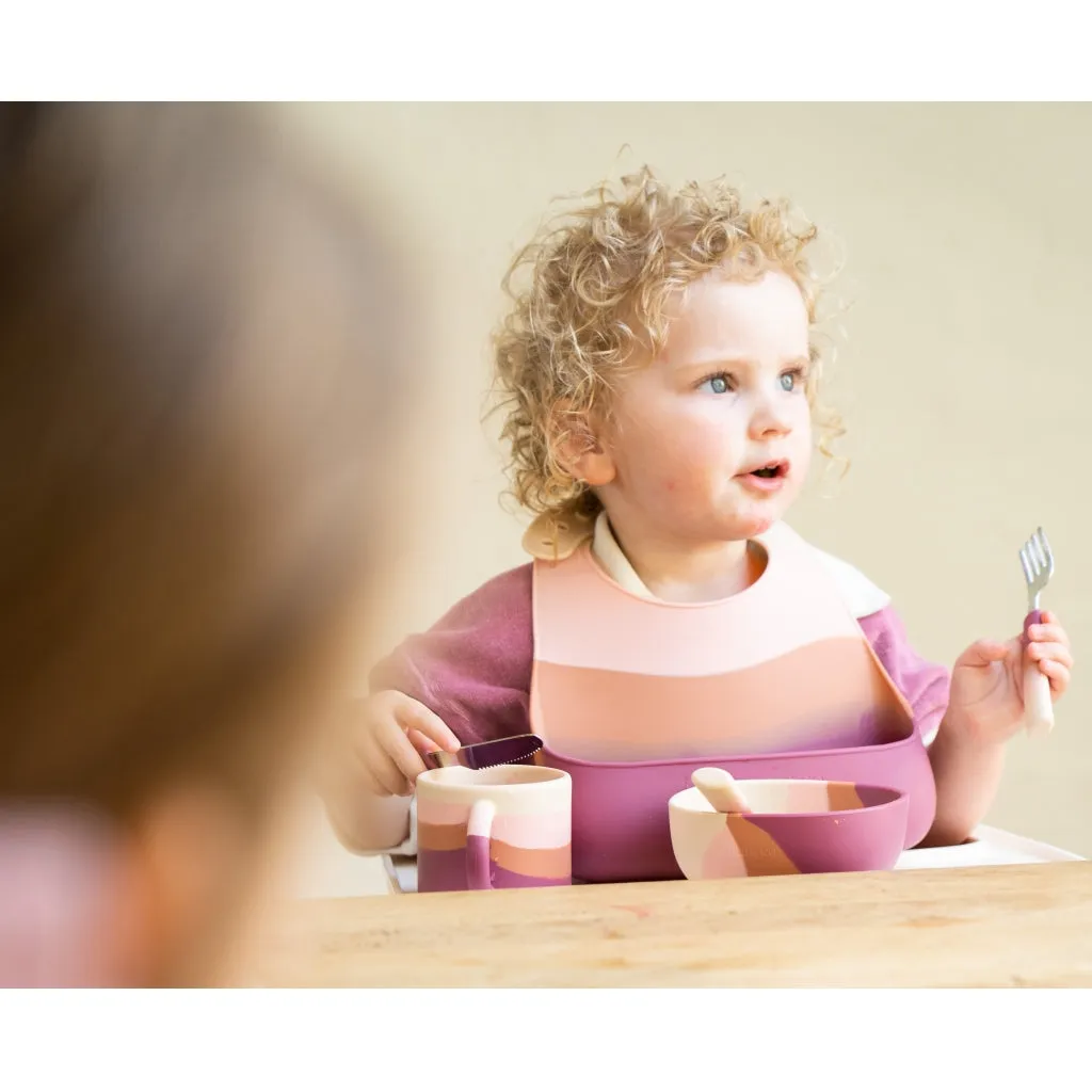 3 Piece Cutlery Set | Color Splash Collection - Mauve Rose Ombre