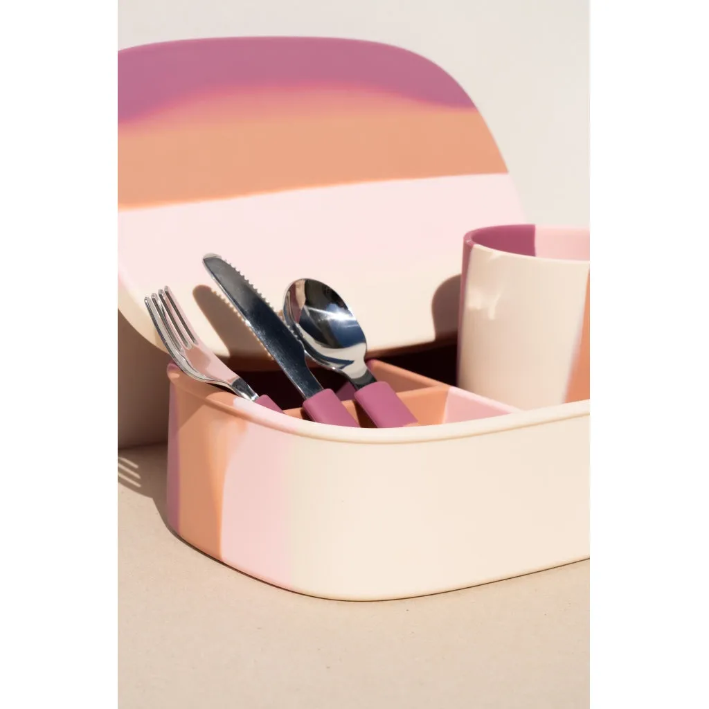 3 Piece Cutlery Set | Color Splash Collection - Mauve Rose Ombre