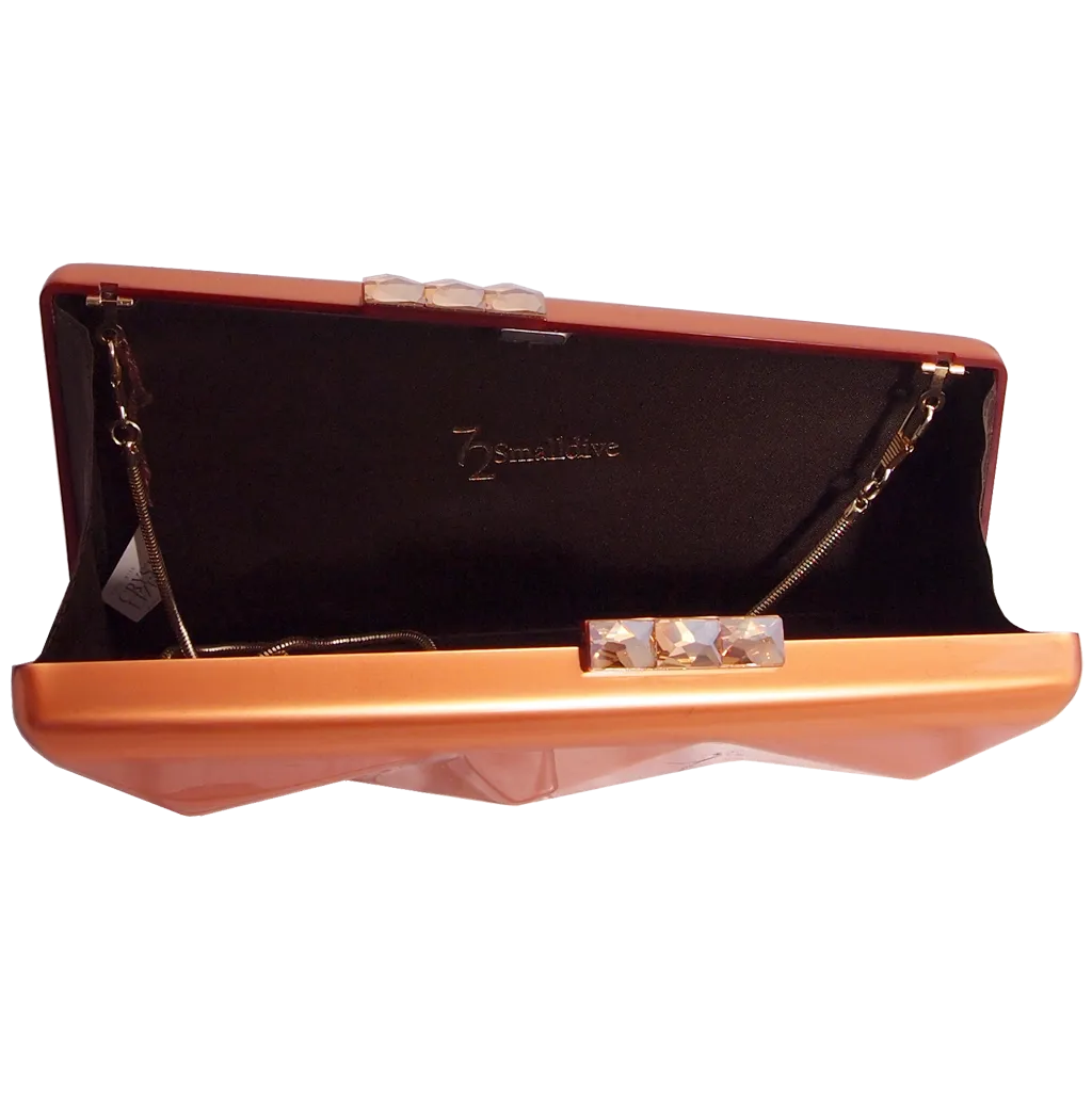 72 Smalldive Metallic Copper Minaudiere Clutch