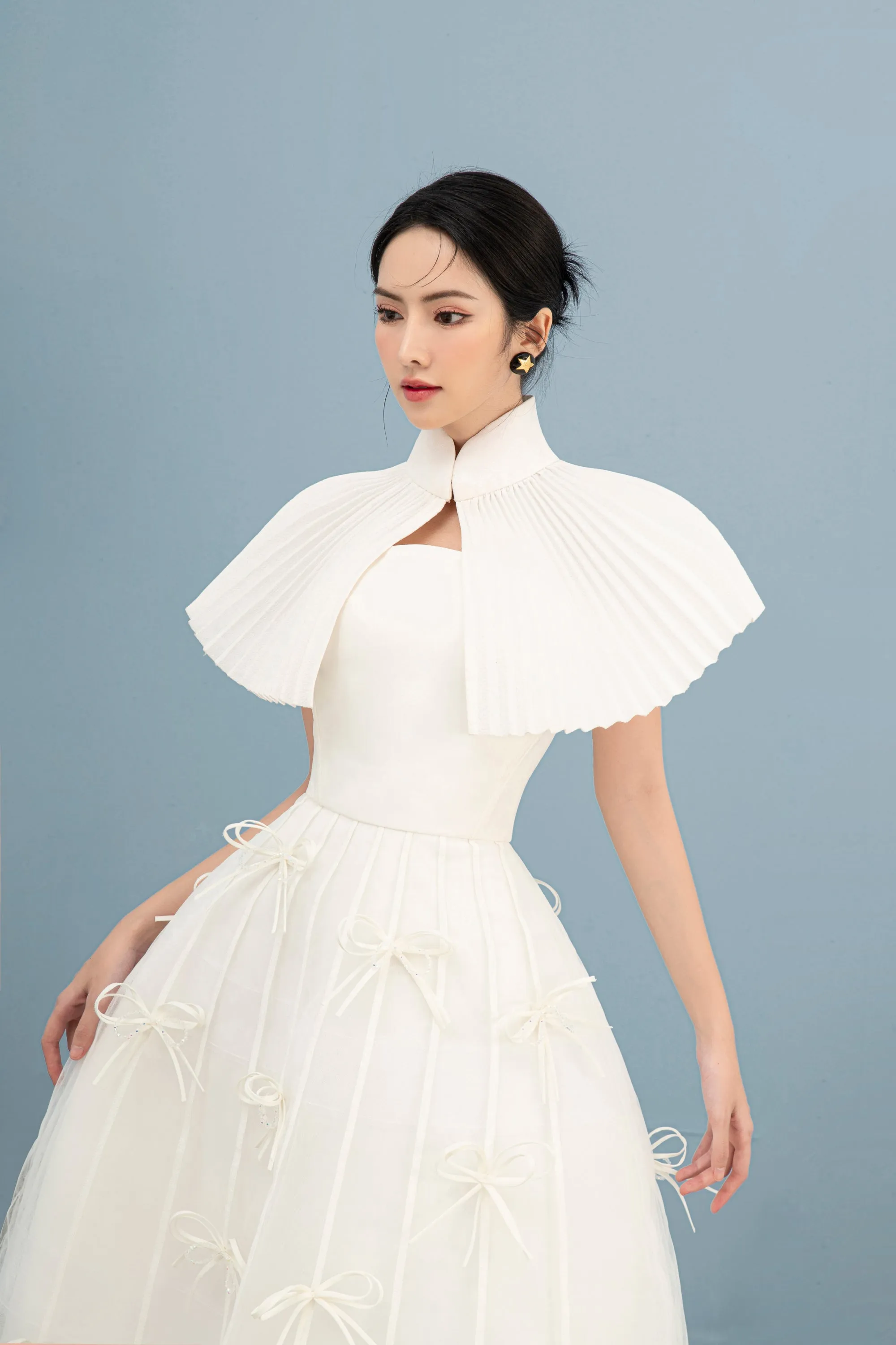 Adela Cape Bustier Dress