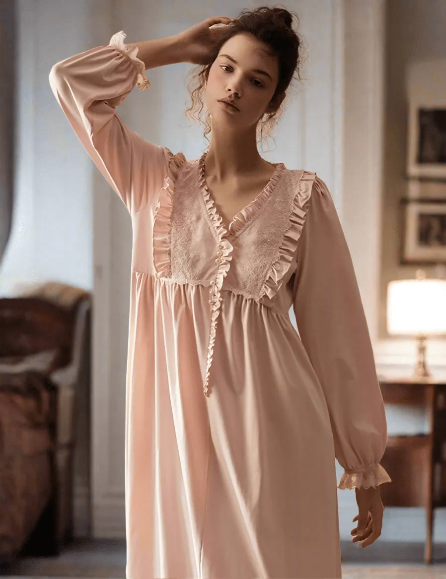 Adelia Empire, Cotton Sleepwear, Pink (S-L)