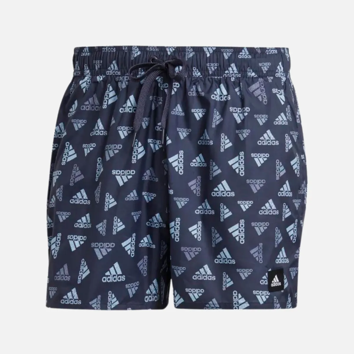 Adidas Logo Print CLX Swim Shorts Very Short Length -Shadow Navy / Blue Dawn