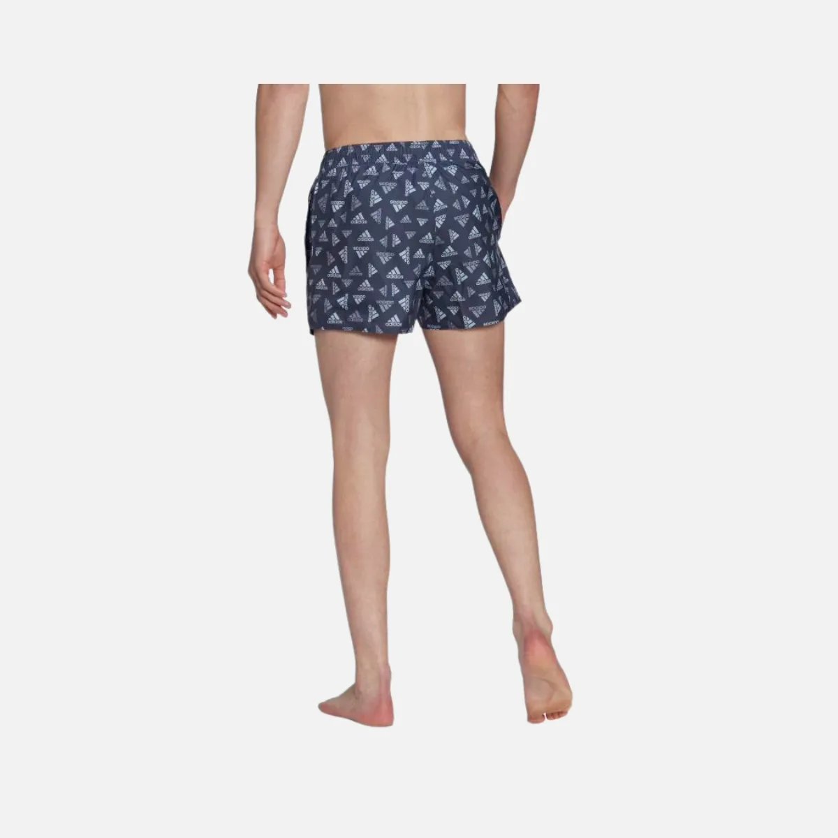 Adidas Logo Print CLX Swim Shorts Very Short Length -Shadow Navy / Blue Dawn