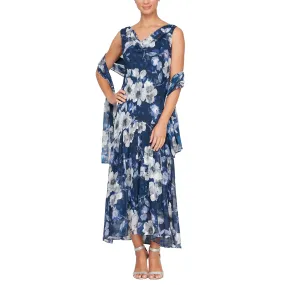 Alex Evenings 8175903 Printed Tea Length Dress