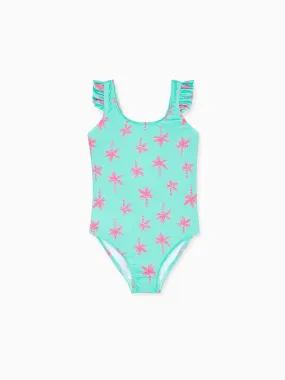 Aqua Elena Girl Palm Tree Swimsuit