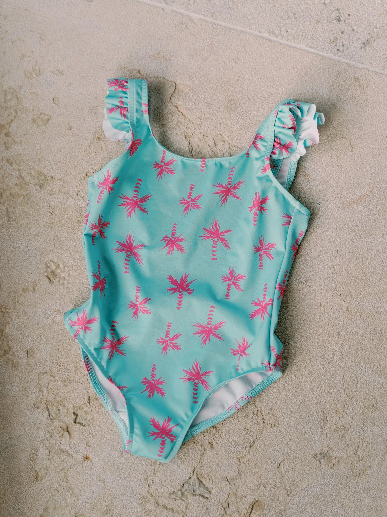 Aqua Elena Girl Palm Tree Swimsuit