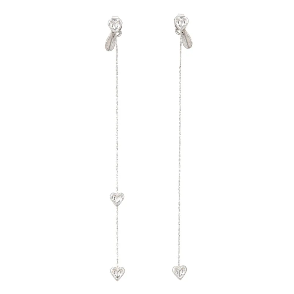 Asymmetrical Heart Linear Earrings