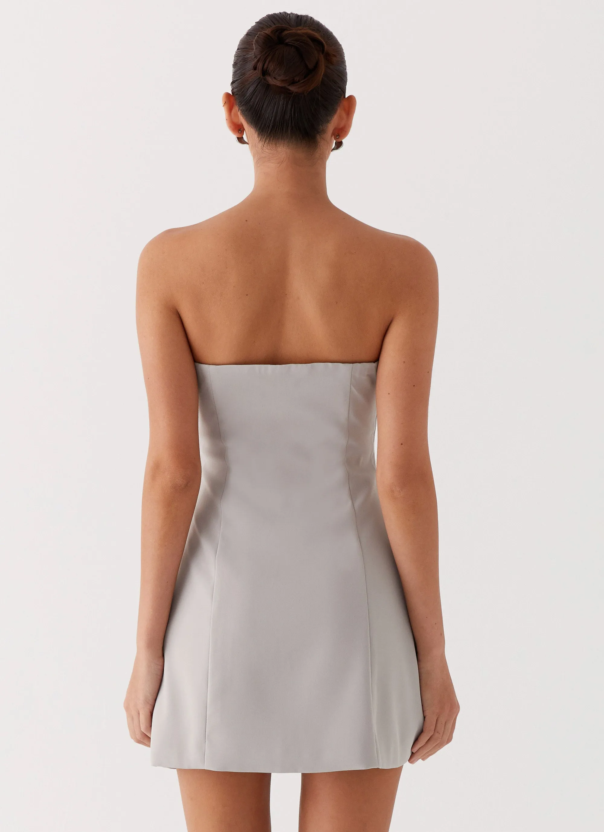 Ayanna Strapless Mini Dress - Grey