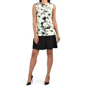 Beautiful VERTIGO Floral Printed Top Flounce Hem Cocktail Mini Dress