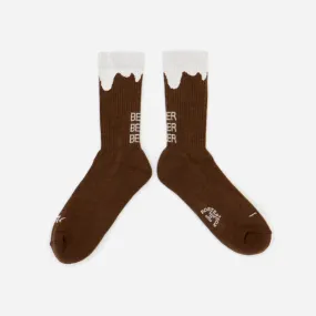 BEER SOCKS - BROWN