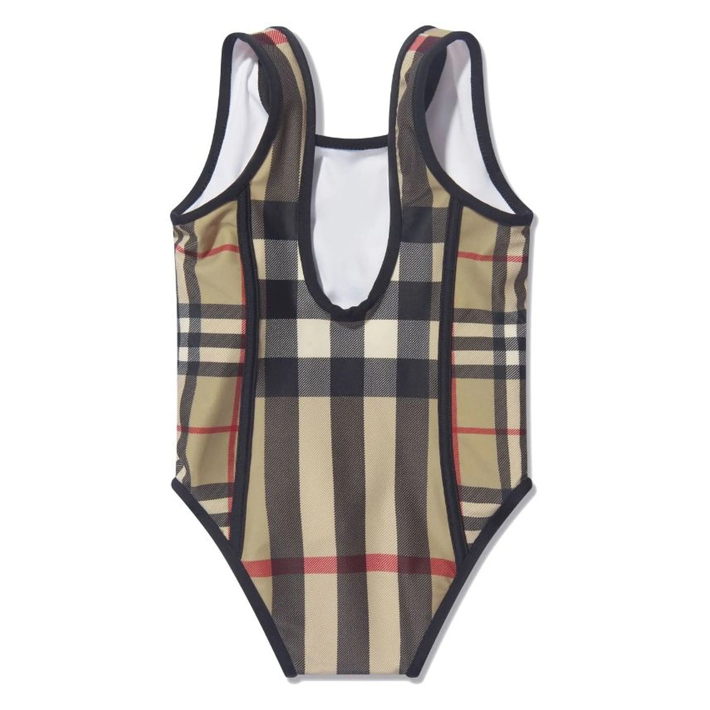 Beige Check Swimsuit