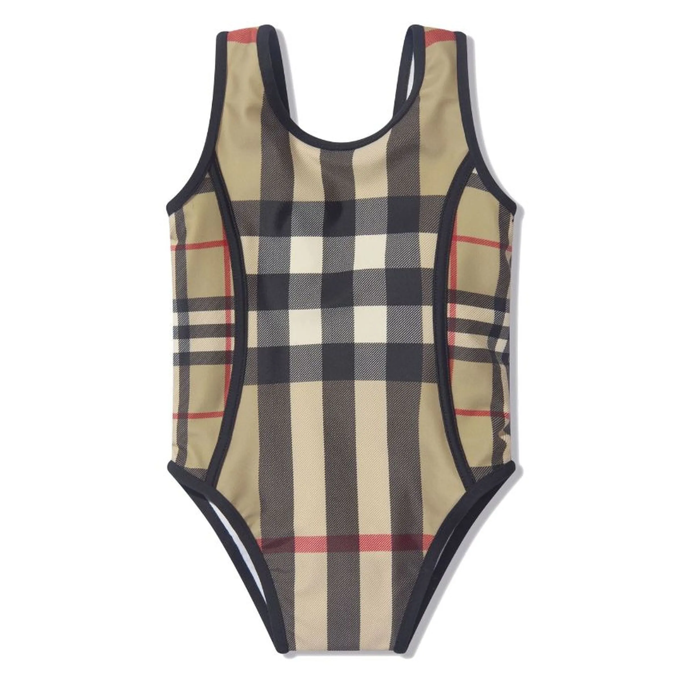 Beige Check Swimsuit