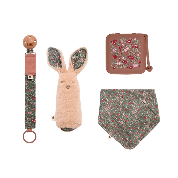 BIBS X LIBERTY Xmas Baby Bundle - Chamomile Lawn - Woodchuck