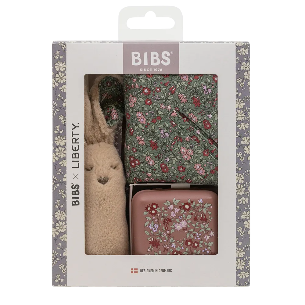 BIBS X LIBERTY Xmas Baby Bundle - Chamomile Lawn - Woodchuck