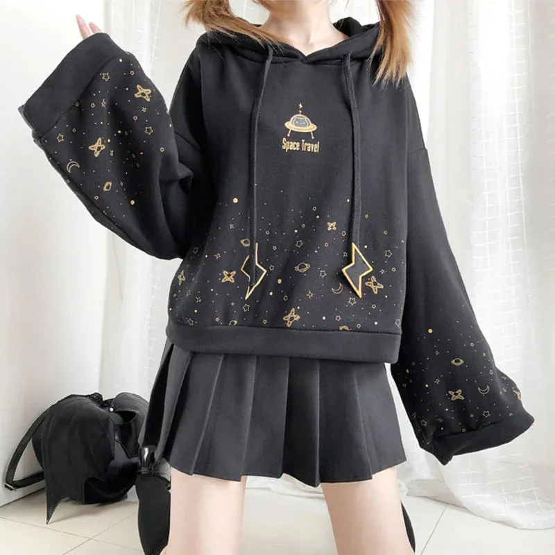 Black Space Kawaii Lolita Hoodie