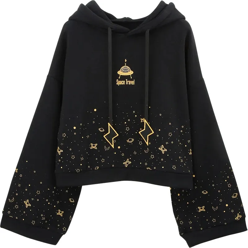 Black Space Kawaii Lolita Hoodie