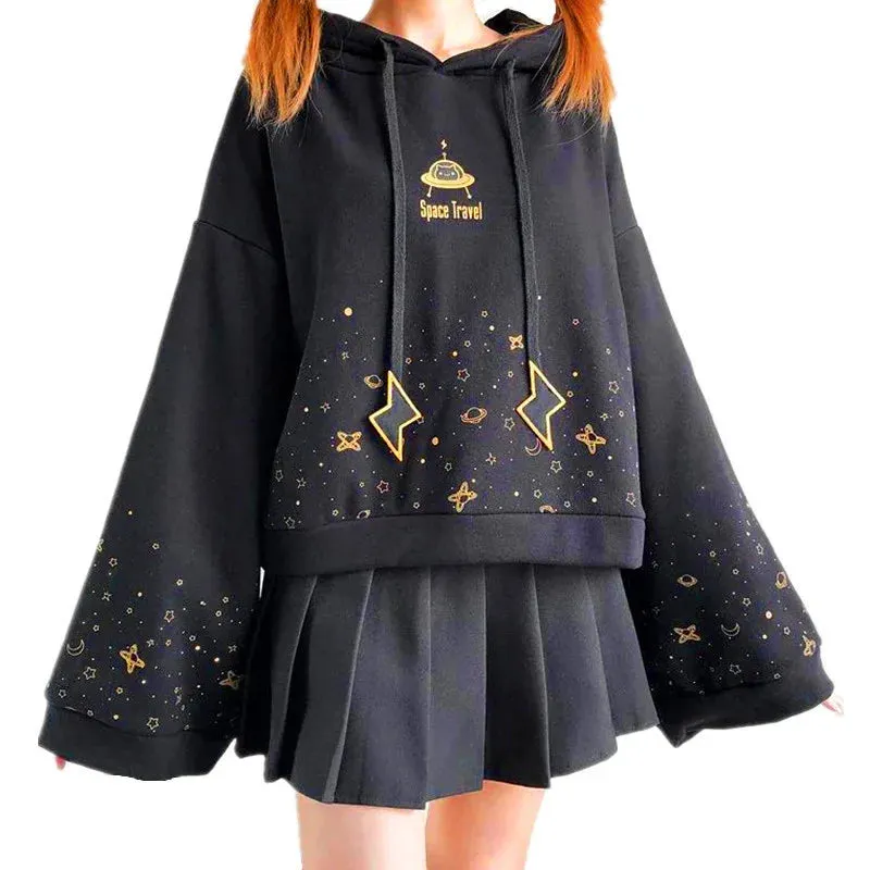 Black Space Kawaii Lolita Hoodie