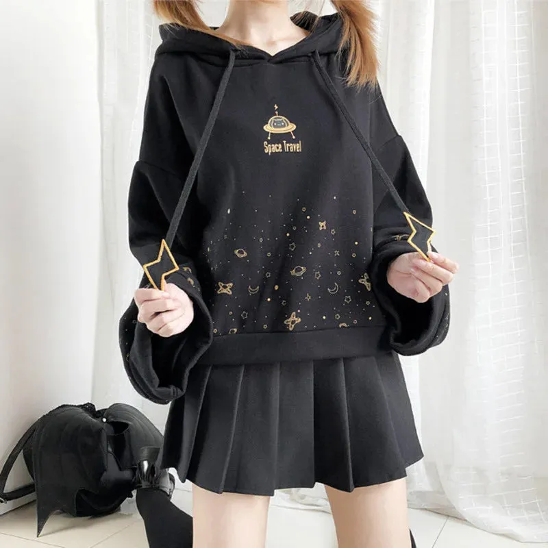 Black Space Kawaii Lolita Hoodie