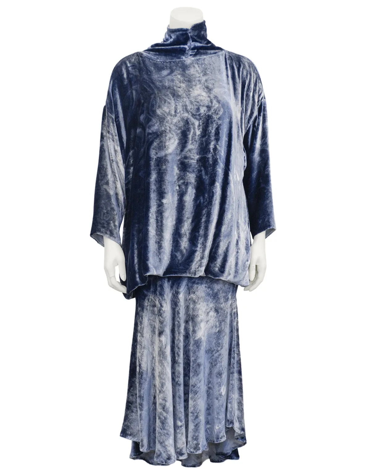 Blue Panné Velvet Ensemble