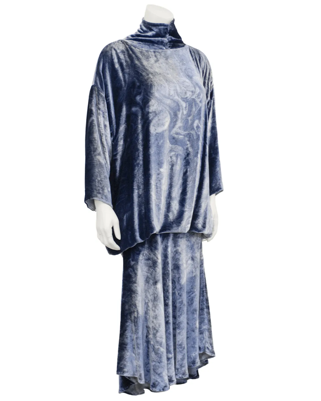 Blue Panné Velvet Ensemble