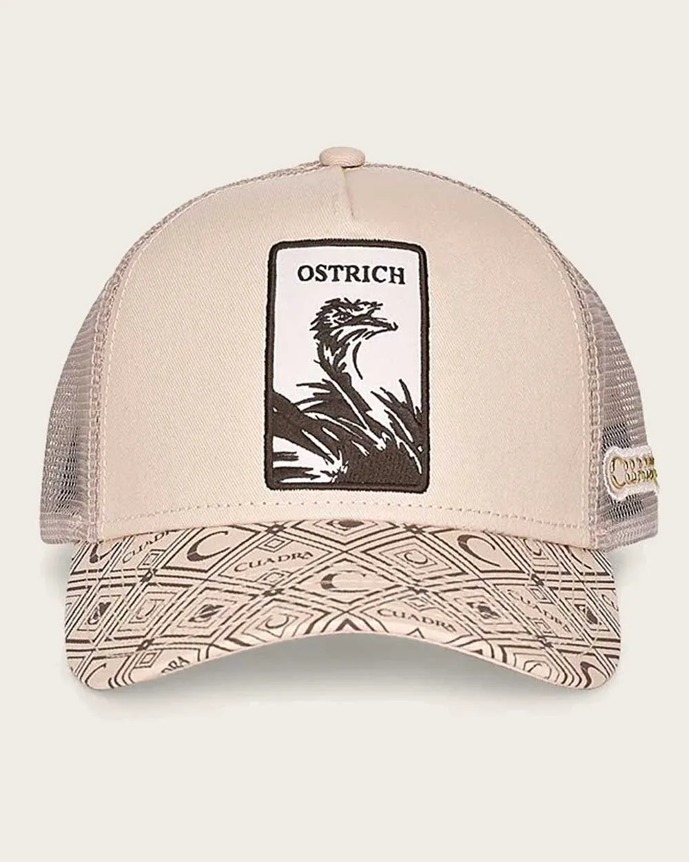 Bone ostrich patch cap