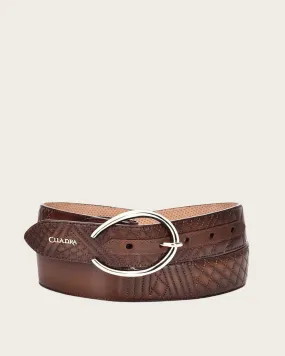 Brown embroidered belt