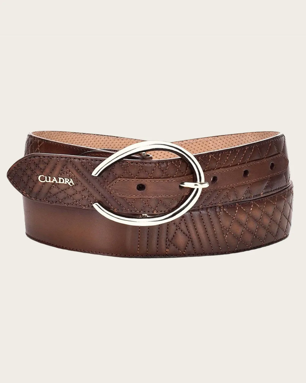 Brown embroidered belt