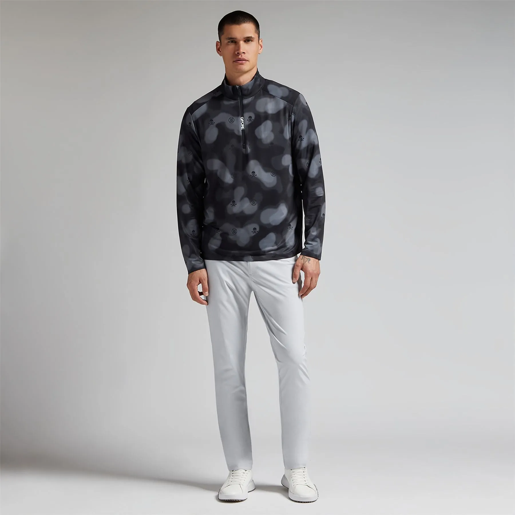 Brushed Back Tech Quarter Zip Mid Layer Onyx Blur Camo - AW24