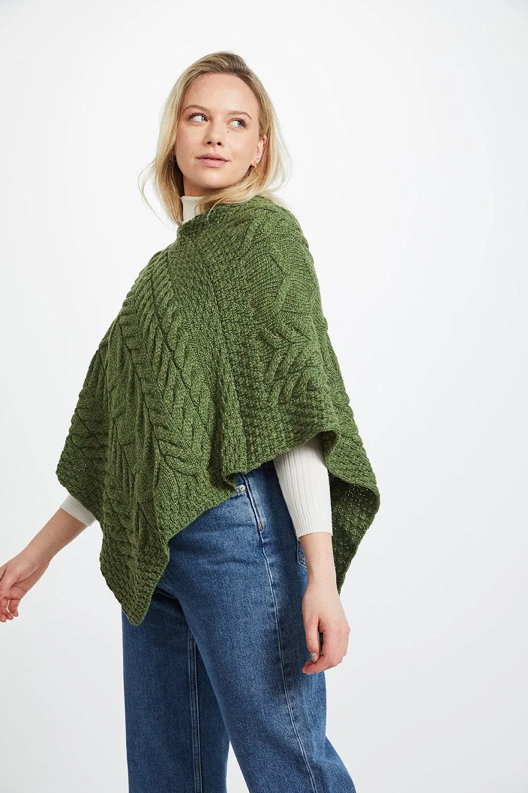 Cable Aran Poncho