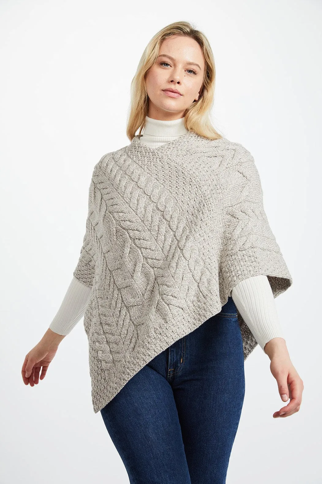 Cable Aran Poncho