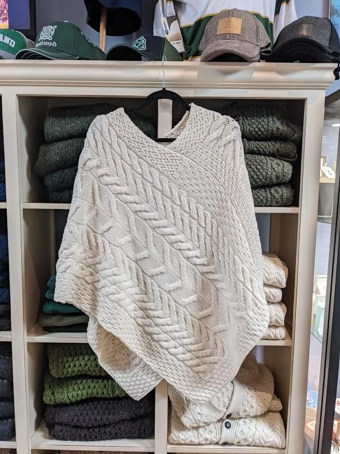 Cable Aran Poncho