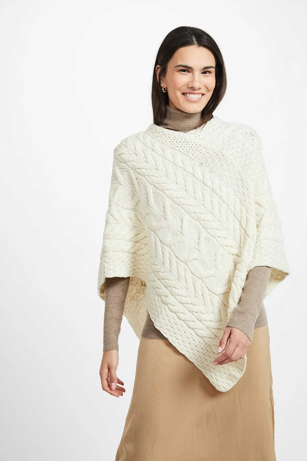 Cable Aran Poncho