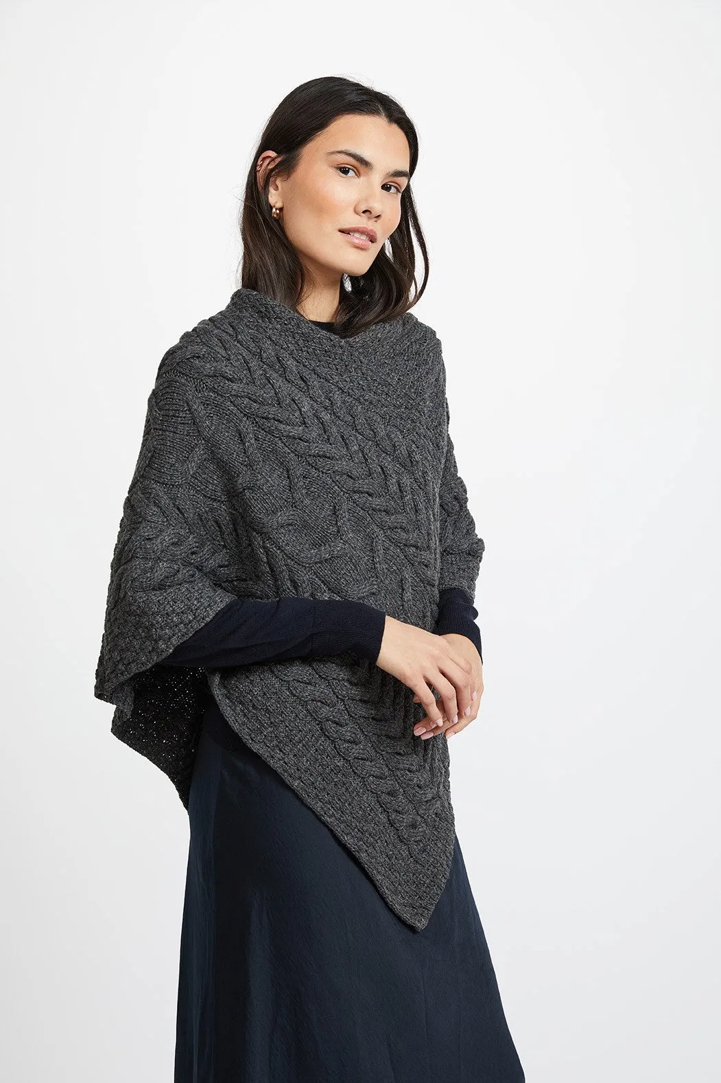 Cable Aran Poncho