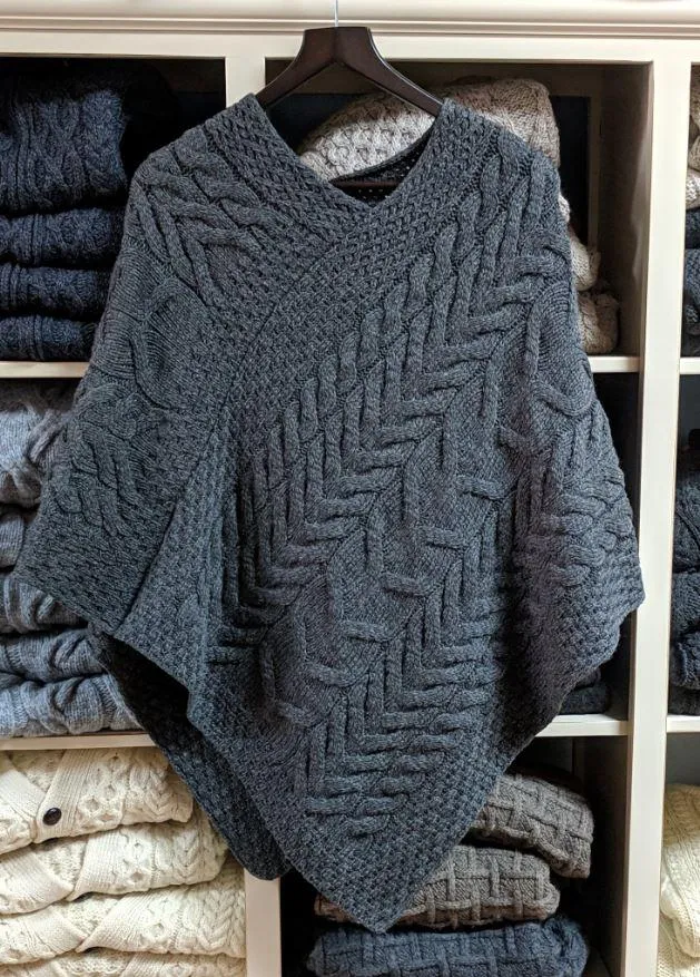 Cable Aran Poncho