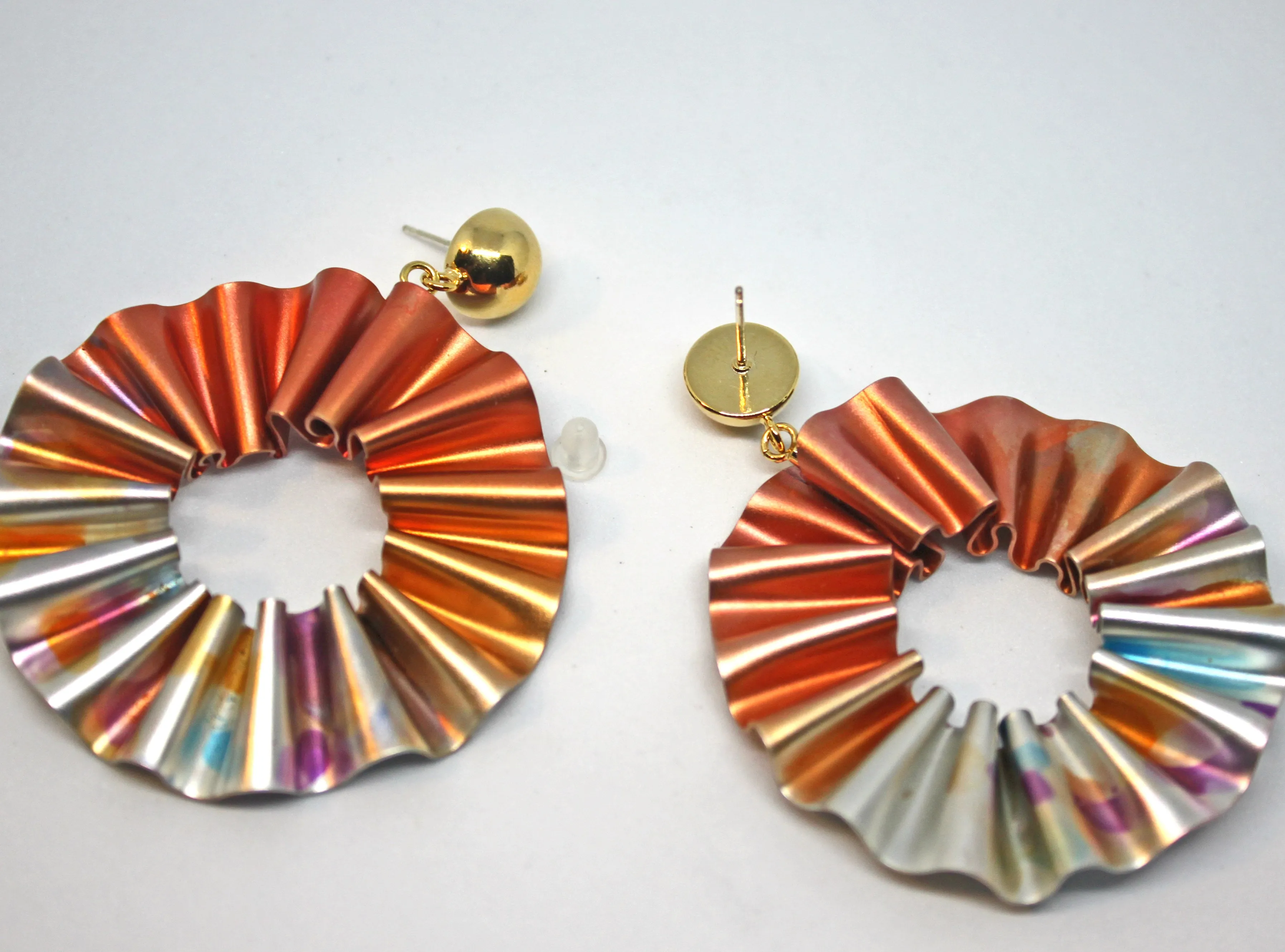 CABO | Earring | Mermaid's Tail Collection | Circle Earrings - Orange / Marble