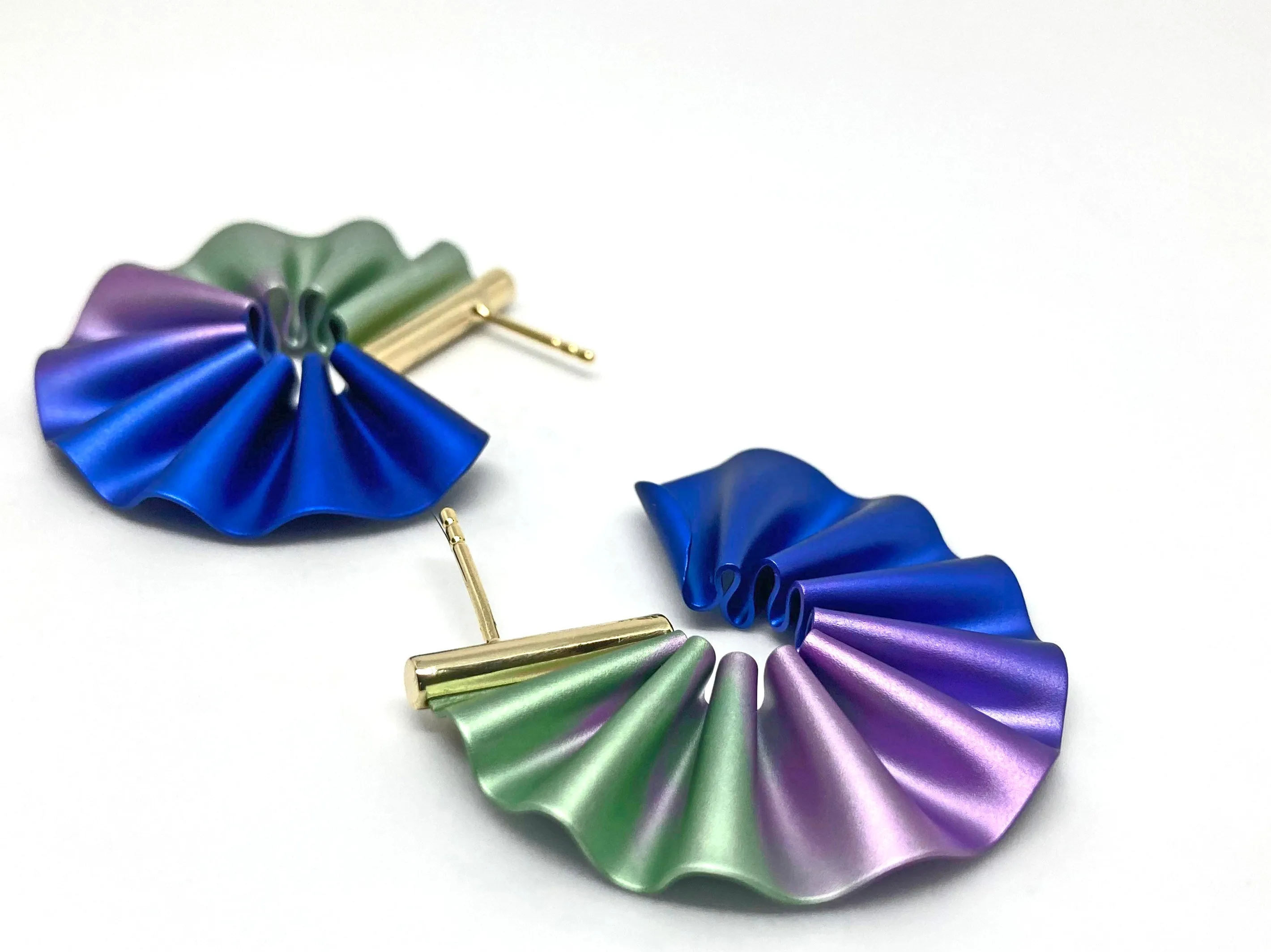 CABO | Earring | Mermaid's Tail Collection | Three Quarters Earrings - Violet / Green