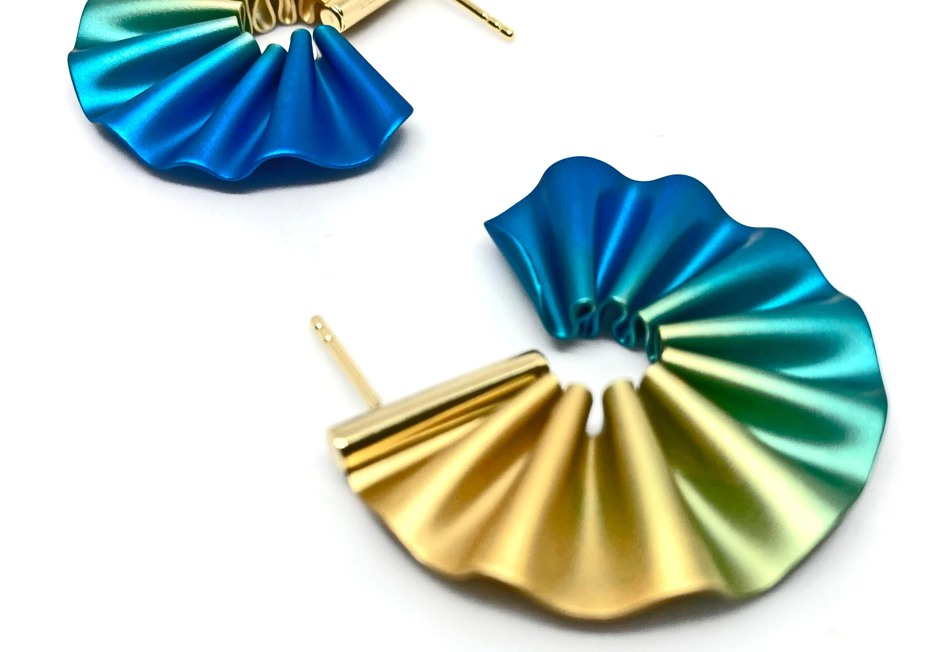 CABO | Earring | Mermaid's Tail Collection | Three Quaters Earrings - Blue / Gold