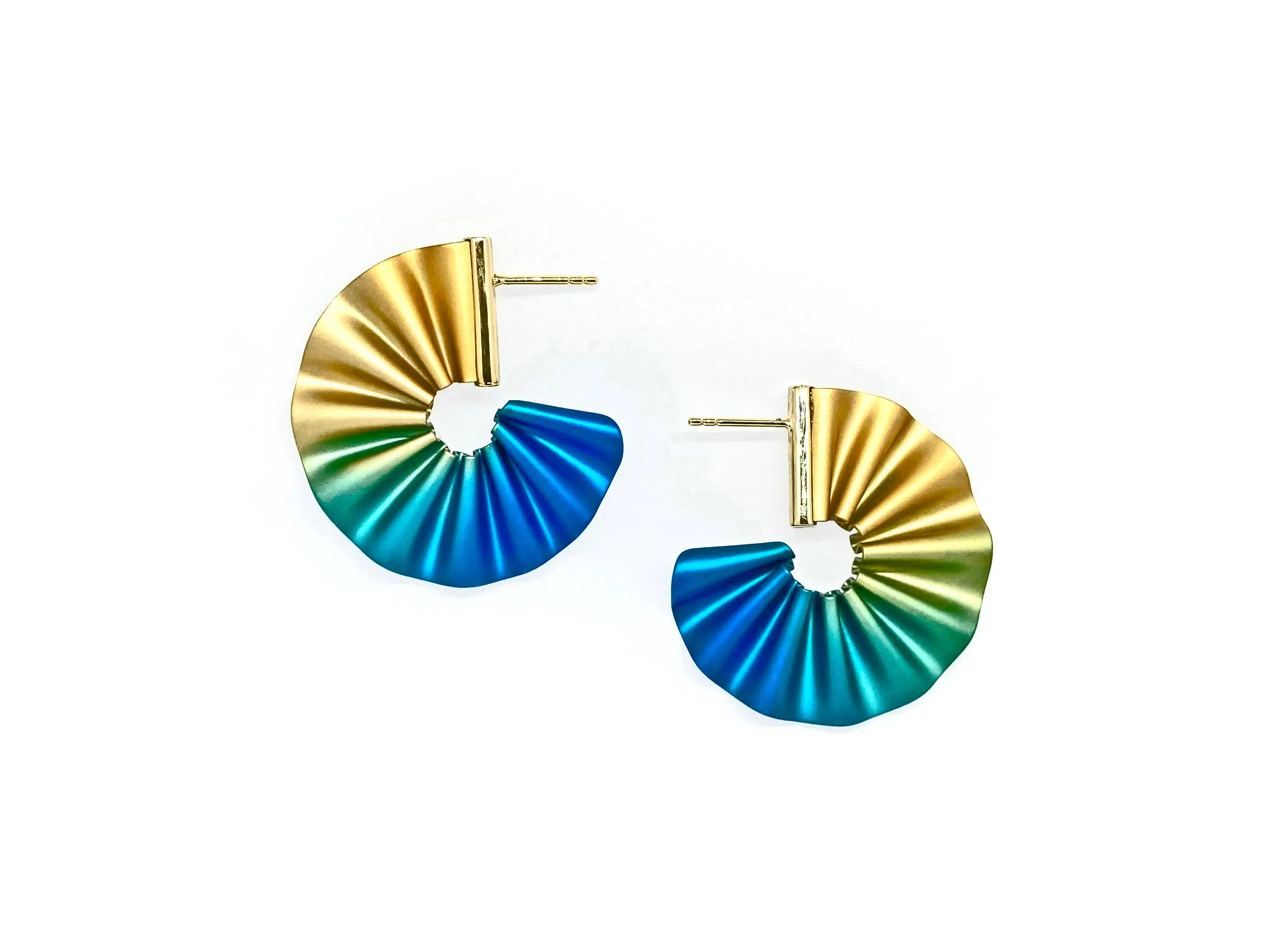 CABO | Earring | Mermaid's Tail Collection | Three Quaters Earrings - Blue / Gold