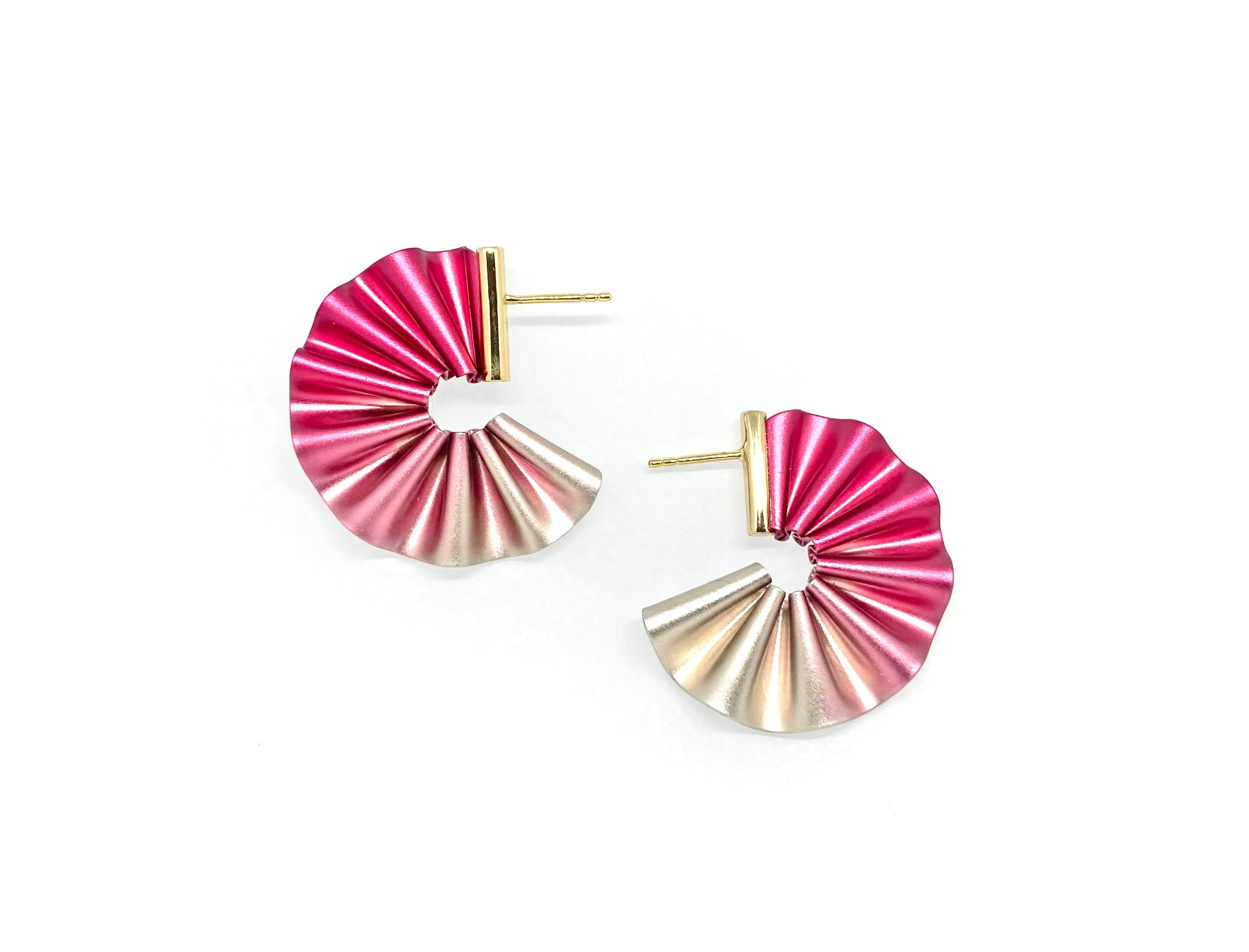 CABO | Earring | Mermaid's Tail Collection | Three Quaters Earrings - Pink / Sliver