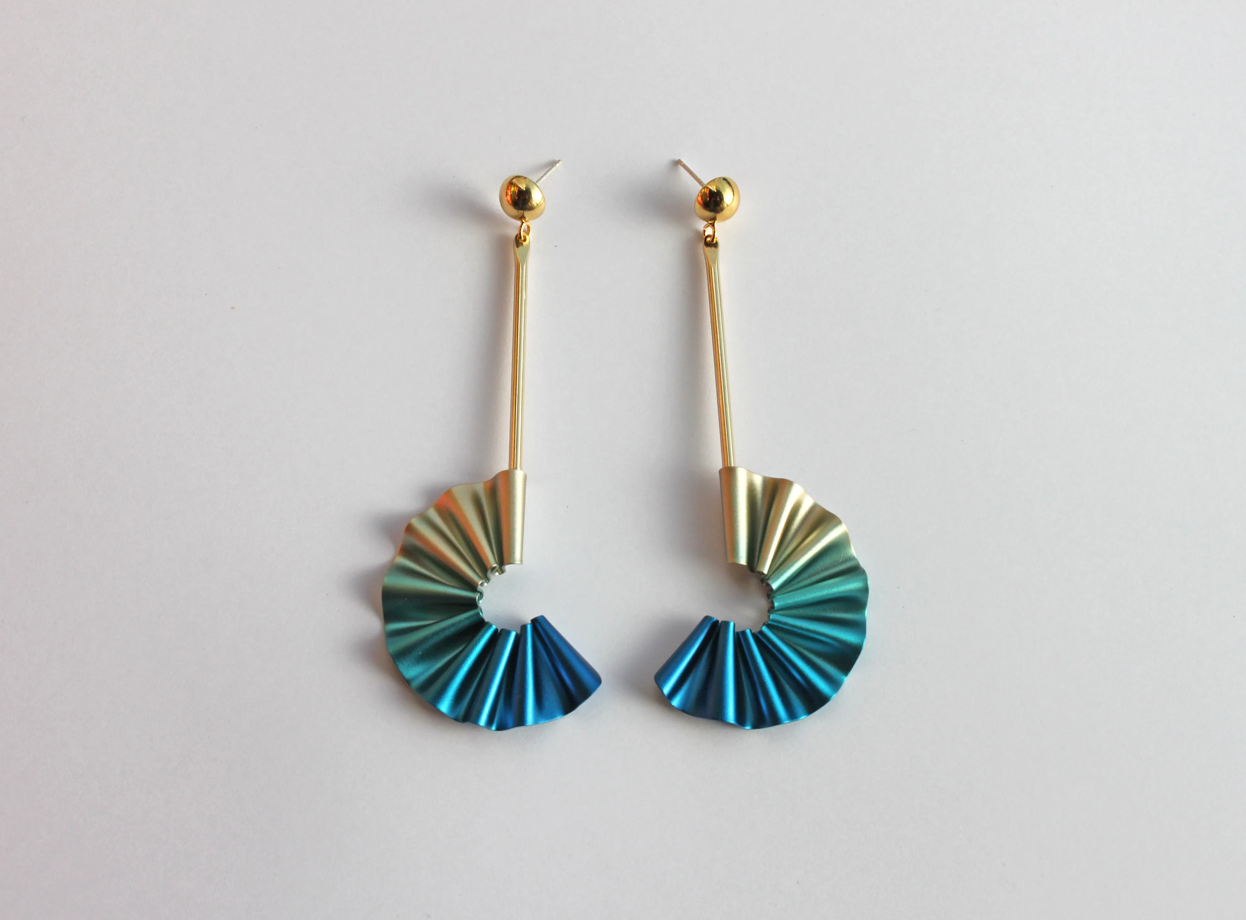 CABO | Mermaid's Tail Collection | Stick Half Earrings | Blue/Gold