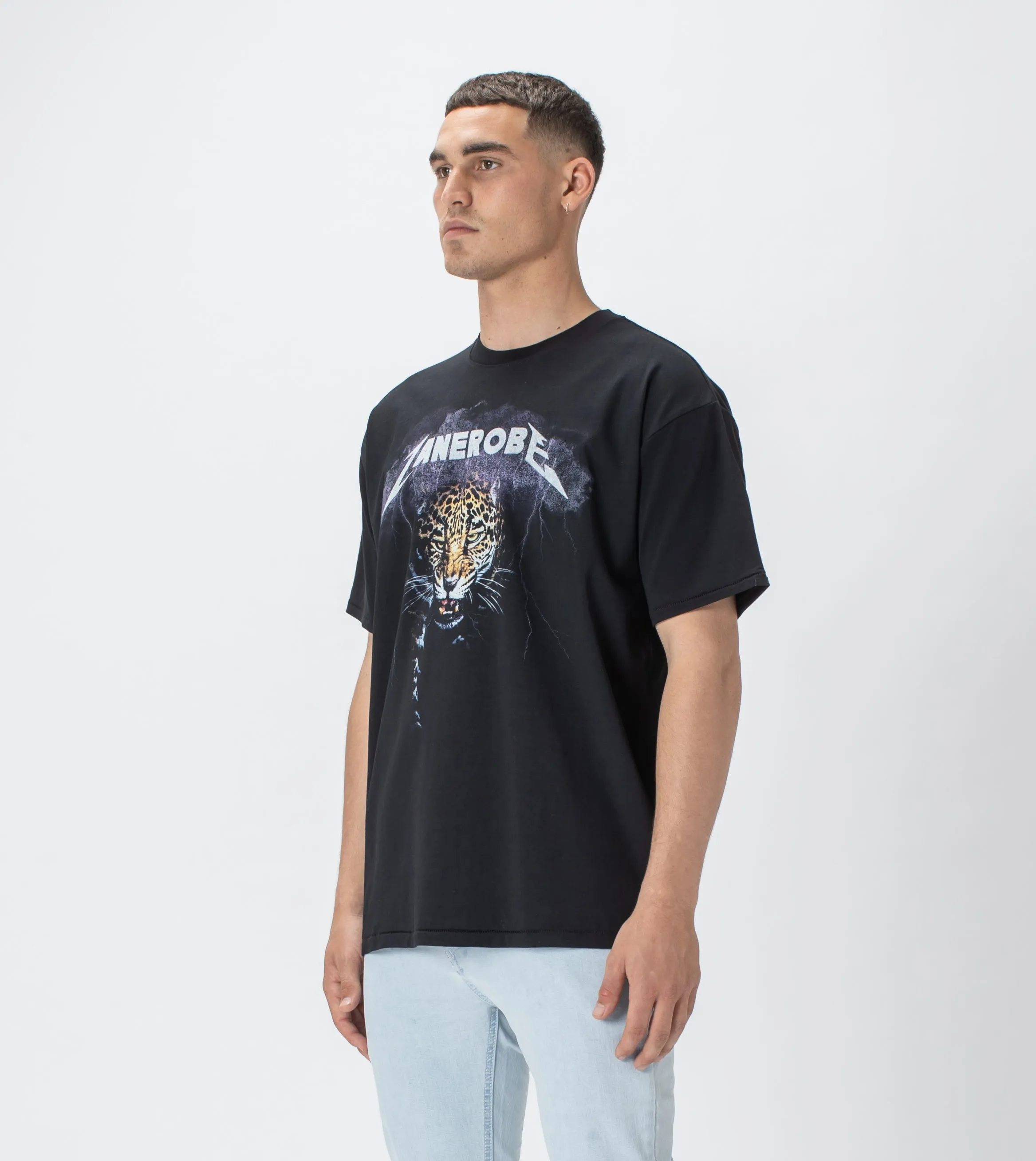 Cheetah Box Tee Piece Dye Black