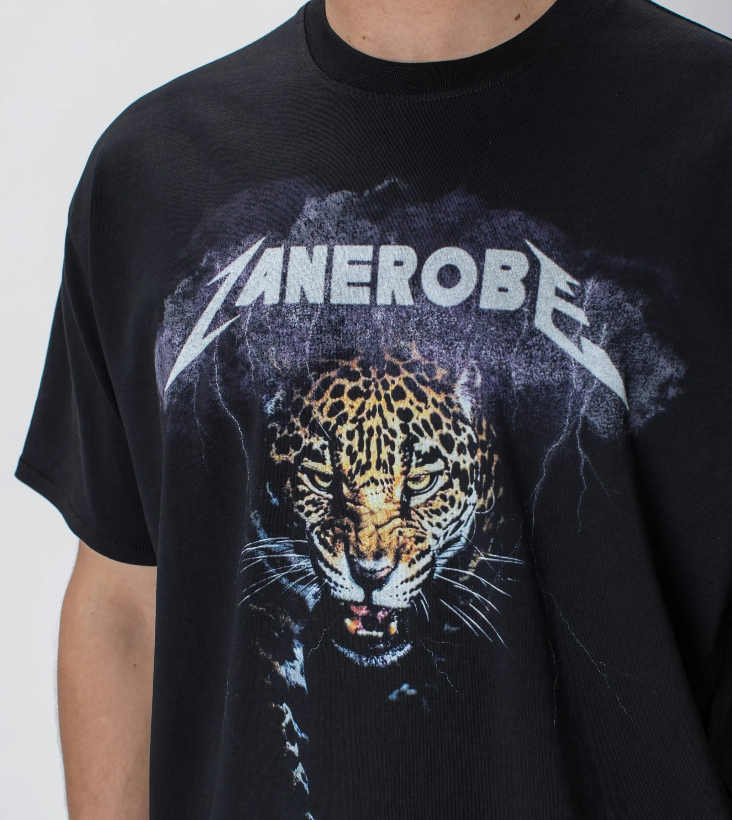 Cheetah Box Tee Piece Dye Black