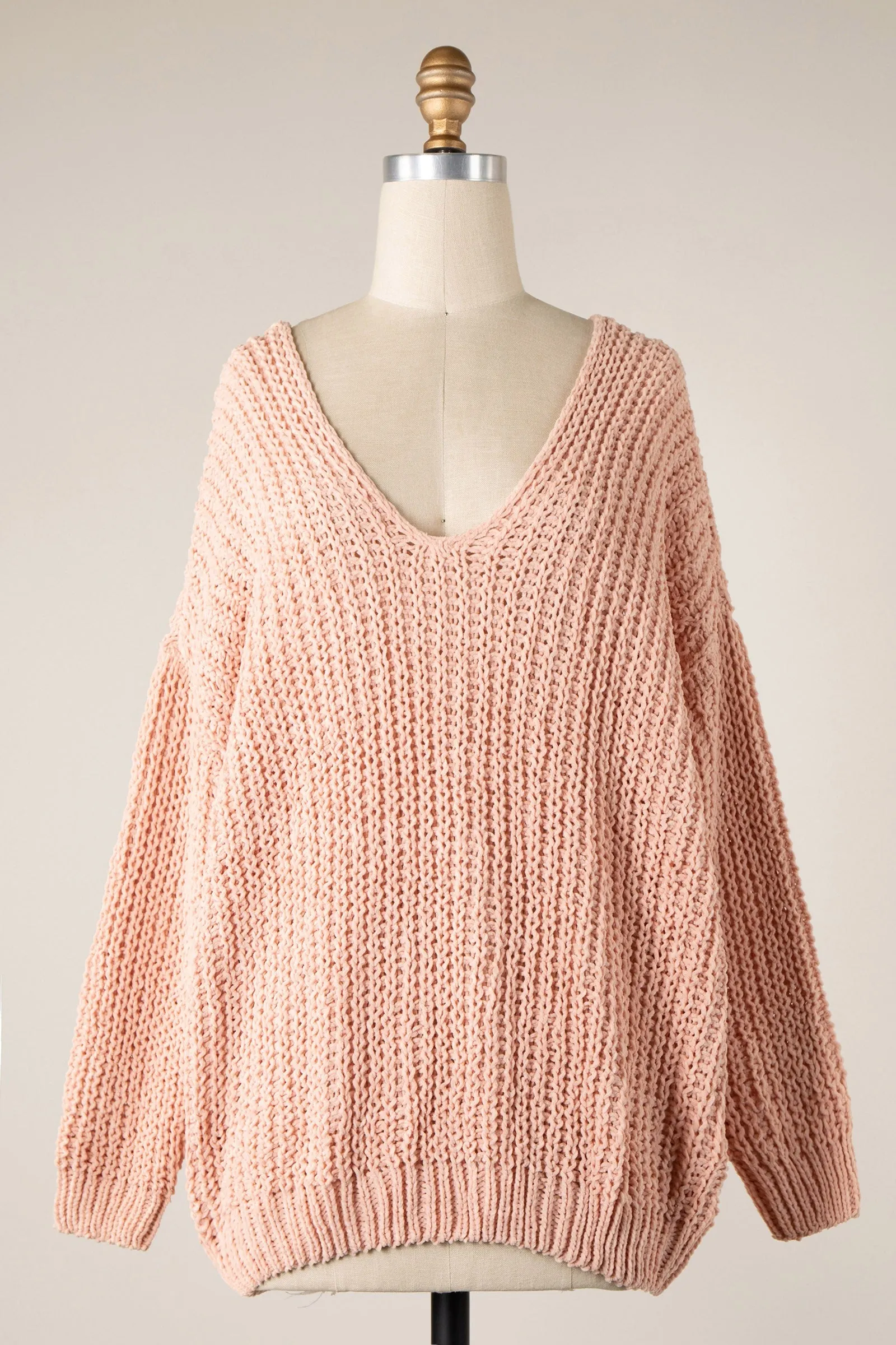 CHENILLE CABLE KNIT OVERSIZED SWEATER 1 PACK