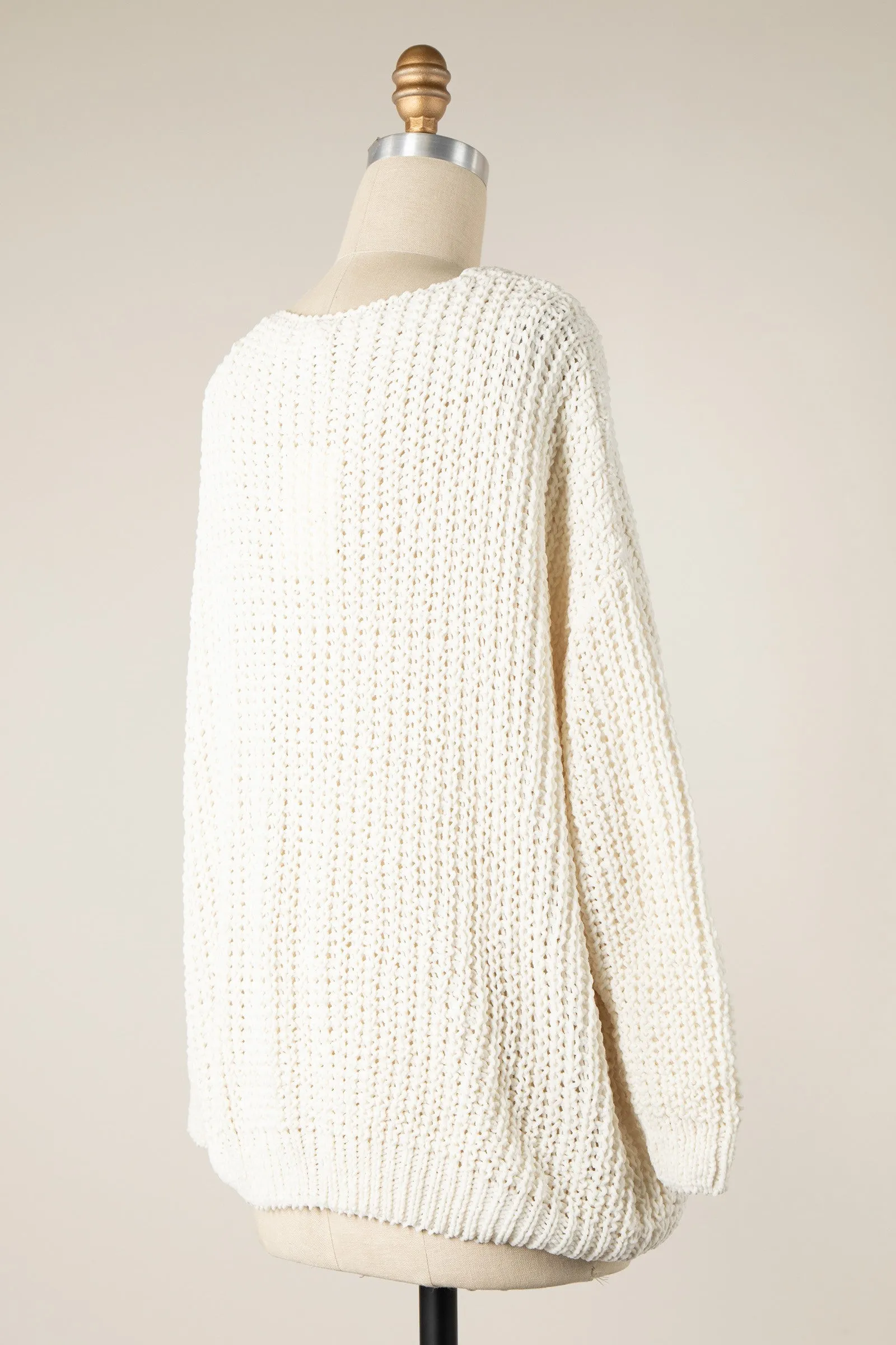 CHENILLE CABLE KNIT OVERSIZED SWEATER 1 PACK