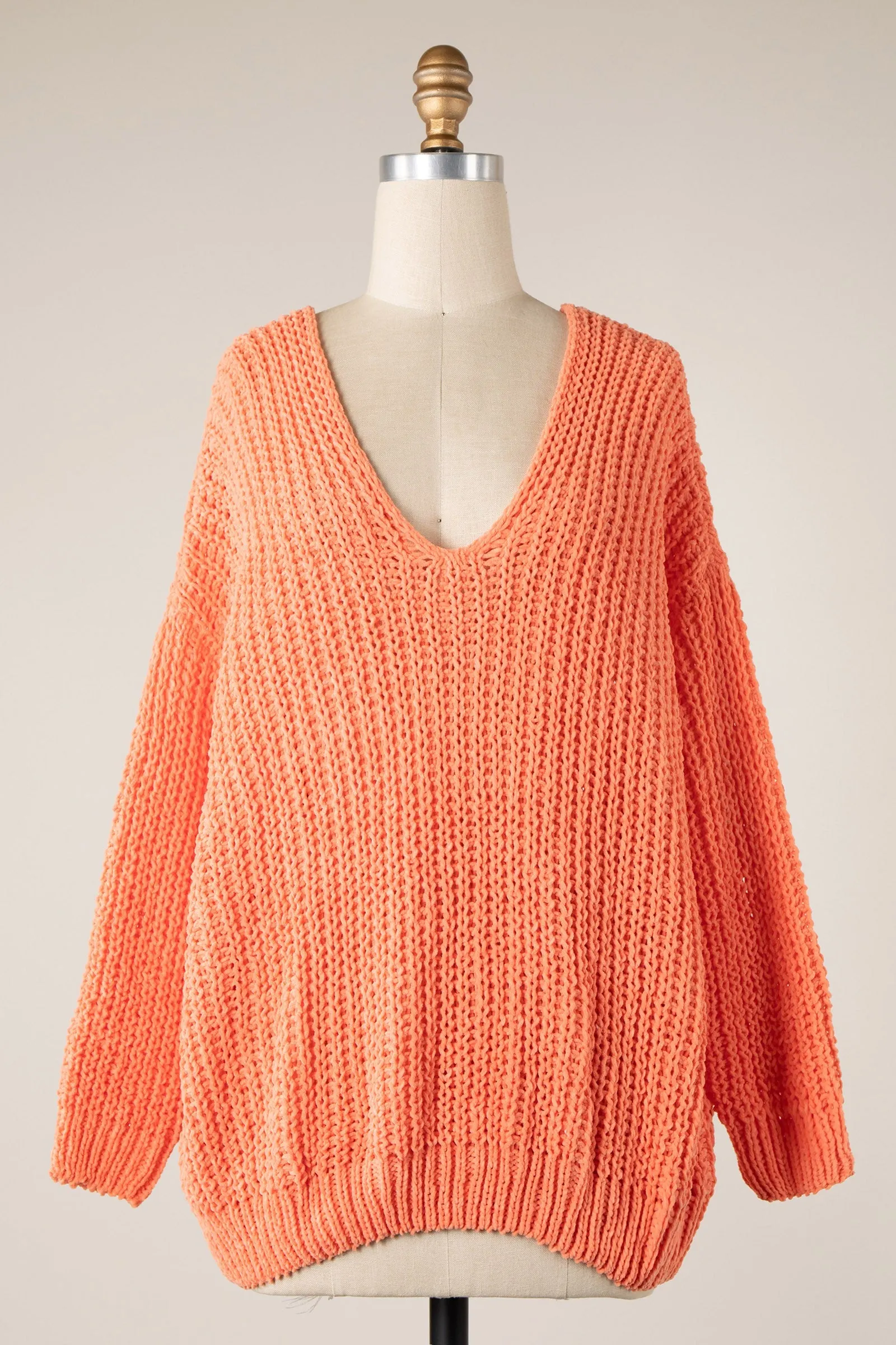 CHENILLE CABLE KNIT OVERSIZED SWEATER 1 PACK