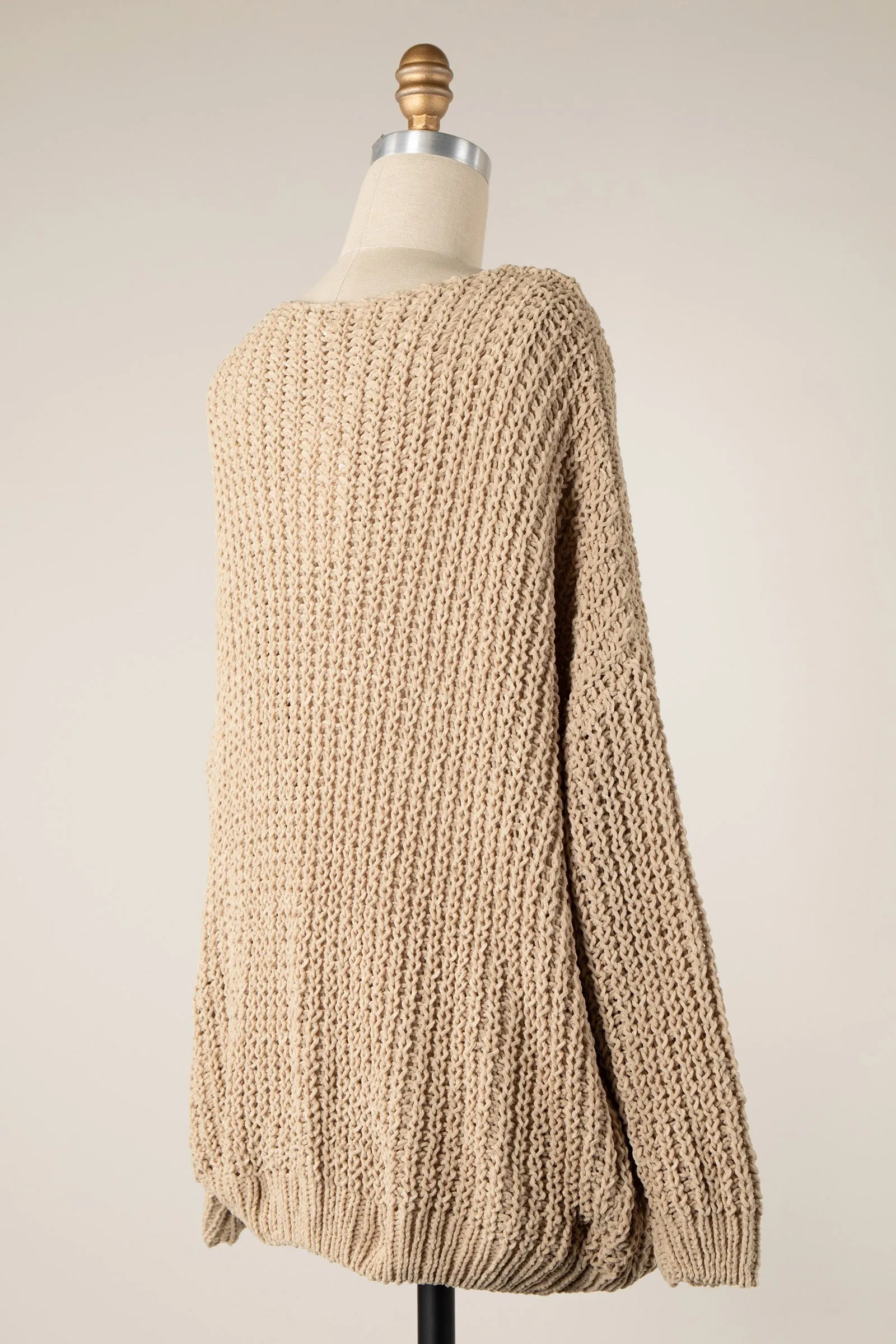 CHENILLE CABLE KNIT OVERSIZED SWEATER 1 PACK