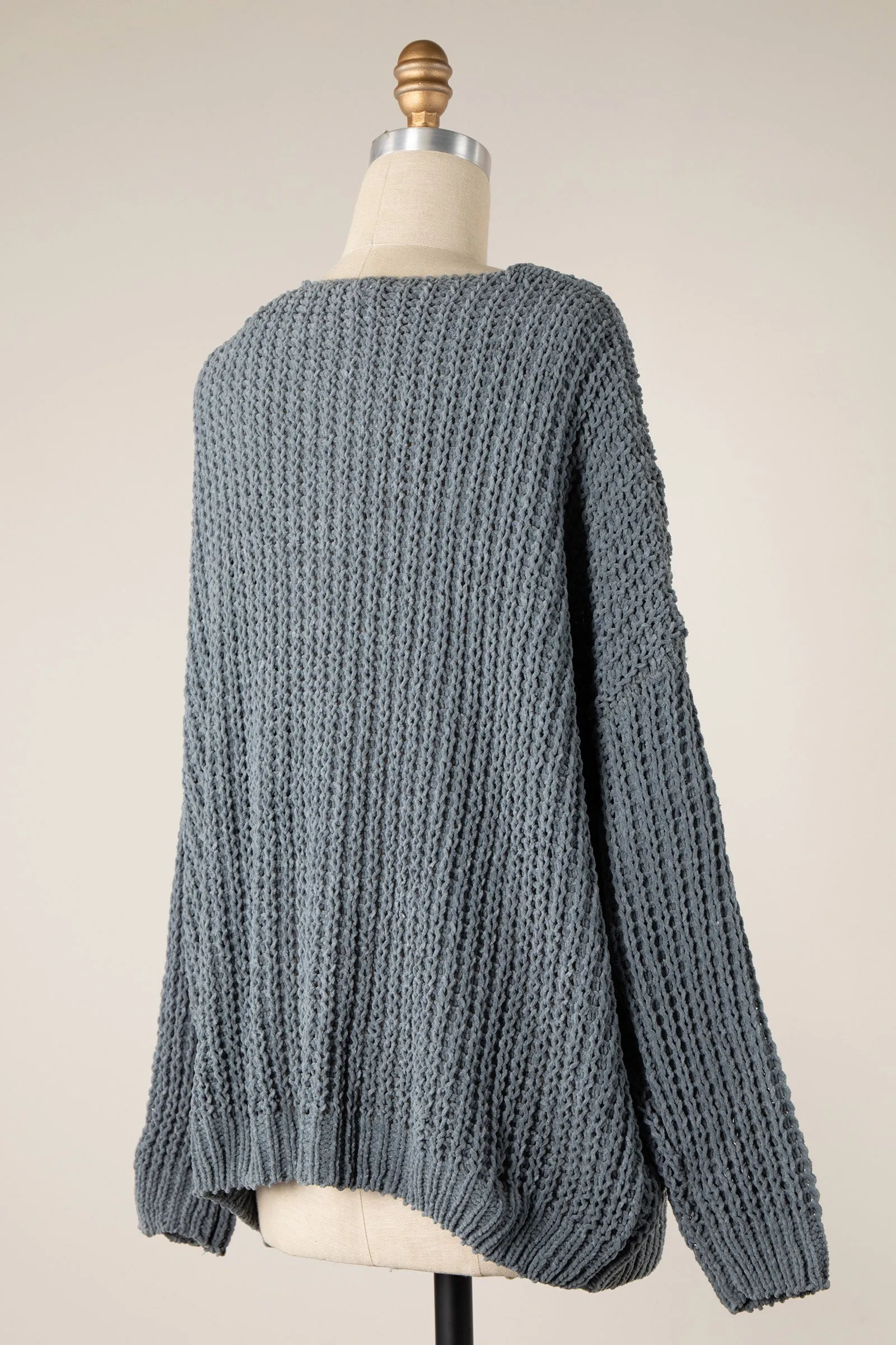 CHENILLE CABLE KNIT OVERSIZED SWEATER 1 PACK