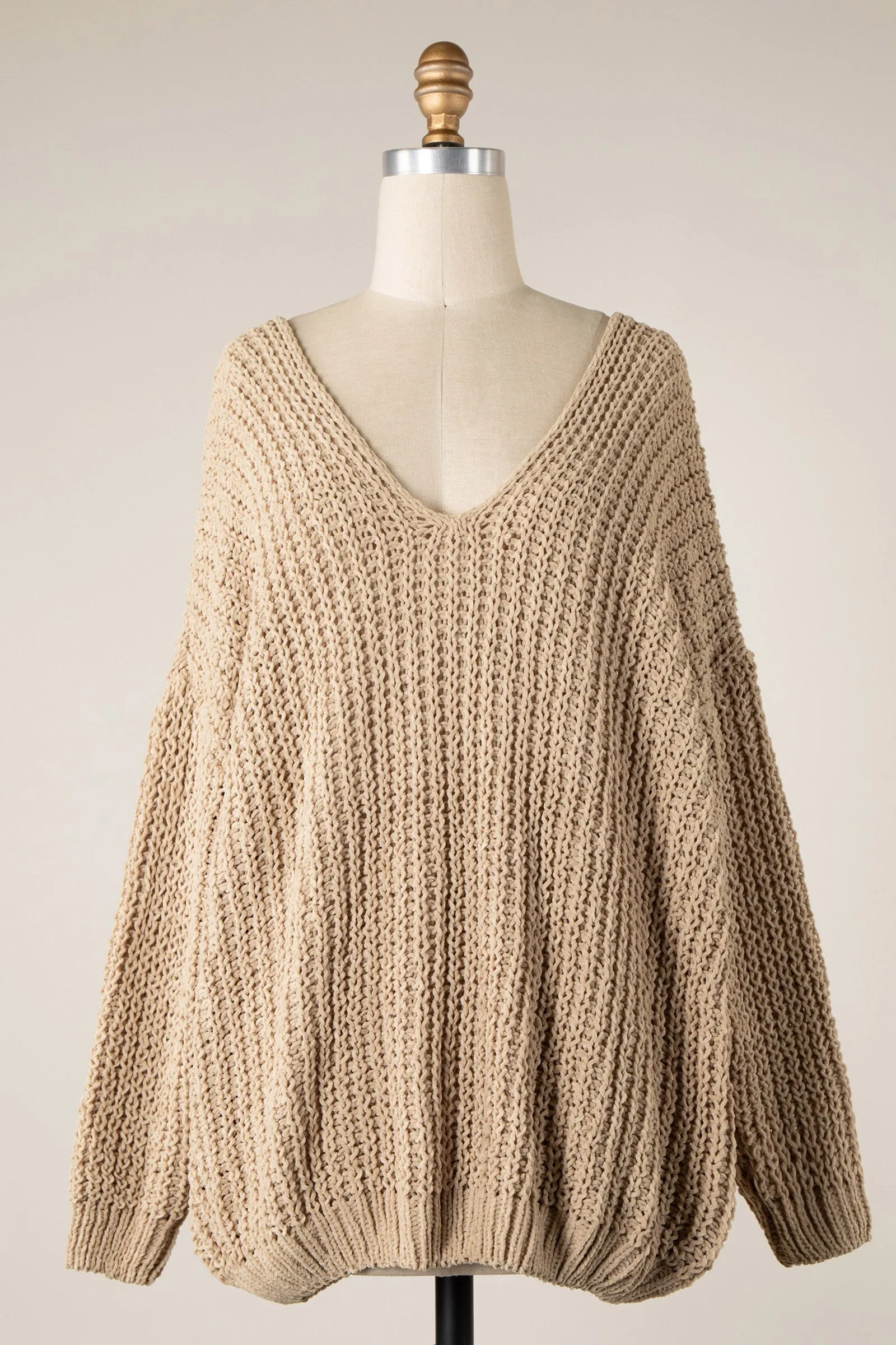 CHENILLE CABLE KNIT OVERSIZED SWEATER 1 PACK