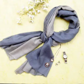 Cloud Grey Pure Handwoven Ombre Pashmina Stole